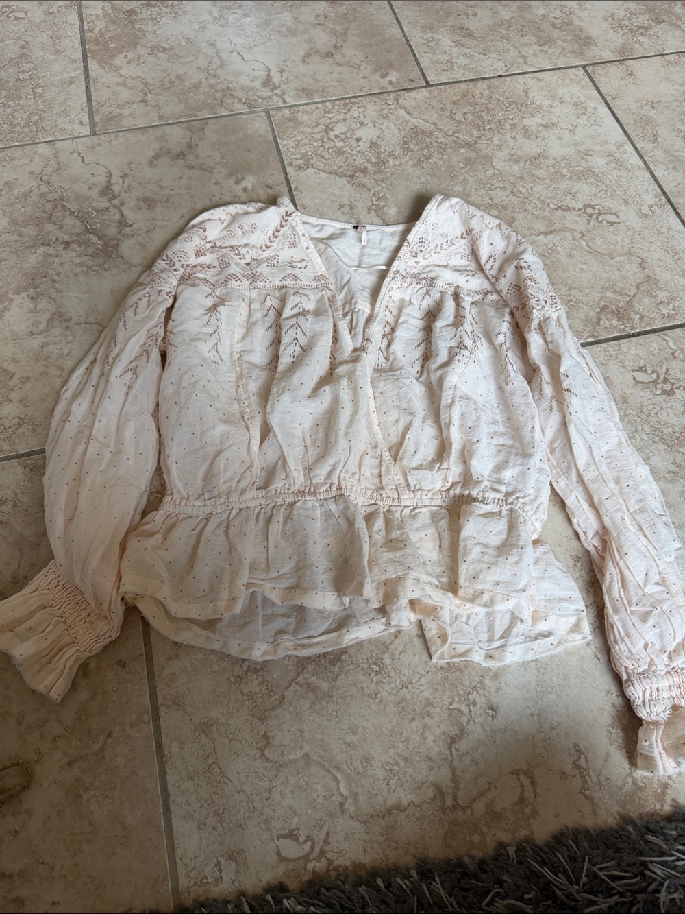Free people peplum long sleeve size small